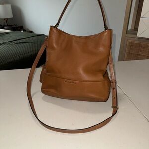 Michael Kors Brown Pebbled Leather Hobo Shoulder Bag